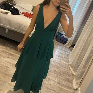 Lulus XS emerald green dress